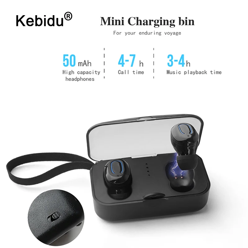 Беспроводные Bluetooth наушники kebidu T18S 5 0 TWS мини стерео гарнитура с глубокими басами