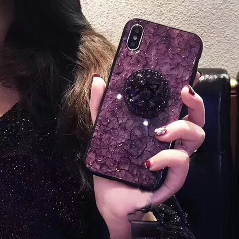 Роскошный силиконовый чехол с алмазным мраморным блеском для iphone 7 8 6 5s plus X XR XS MAX