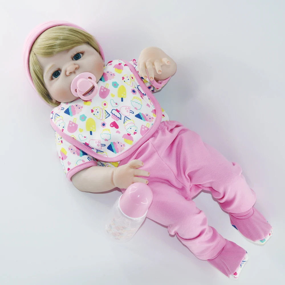 55 см светлые волосы куклы для новорожденных силиконовая кукла принцесса девочек