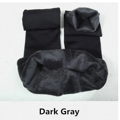 Dark Gray NORMOV зимние женские кашемировые леггинсы супер эластичные тонкие теплые леггинсы высокого качества трикотажные штаны толстые бархатные леггинсы размера плюс - Цвет: Dark Gray