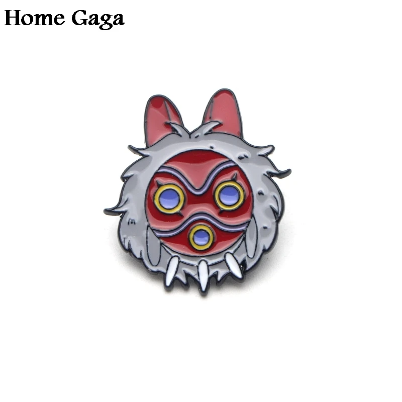 Homegaga Princess Mononoke diy Zinc tie cartoon Pins backpack clothes brooches for men women hat decoration badges medals D1451 - Цвет: 1