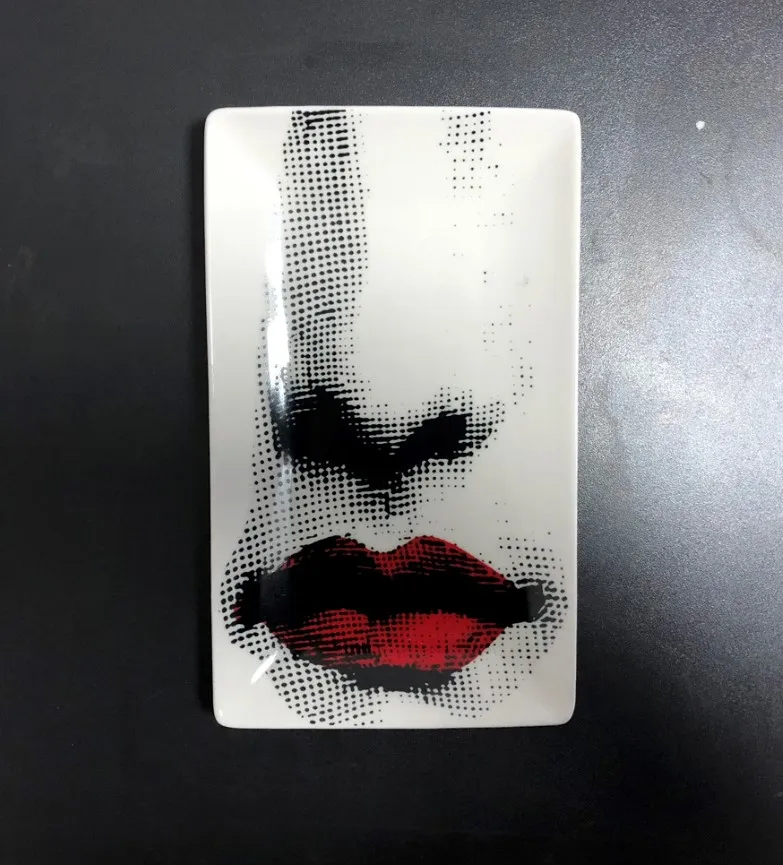 3 Fornasetti тарелка для хранения ювелирных изделий посуда с узорами прямоугольный поднос подсвечник банка канделябры украшение дома - Цвет: 3