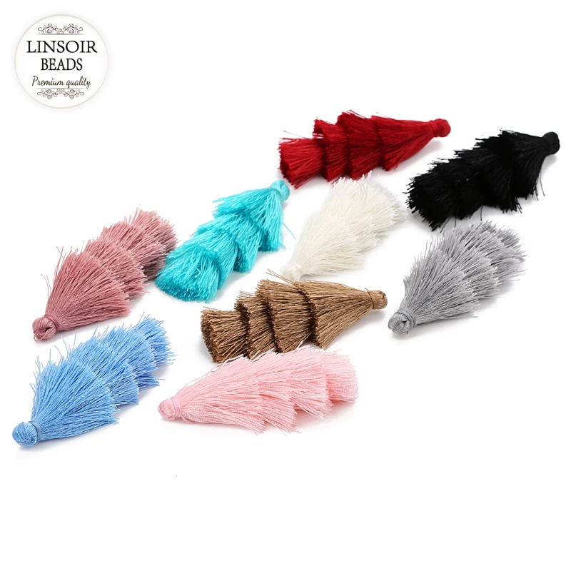 LINSOIR 4 шт./компл. длинные Полиэстеровые кисточки многослойная бахрома в форме