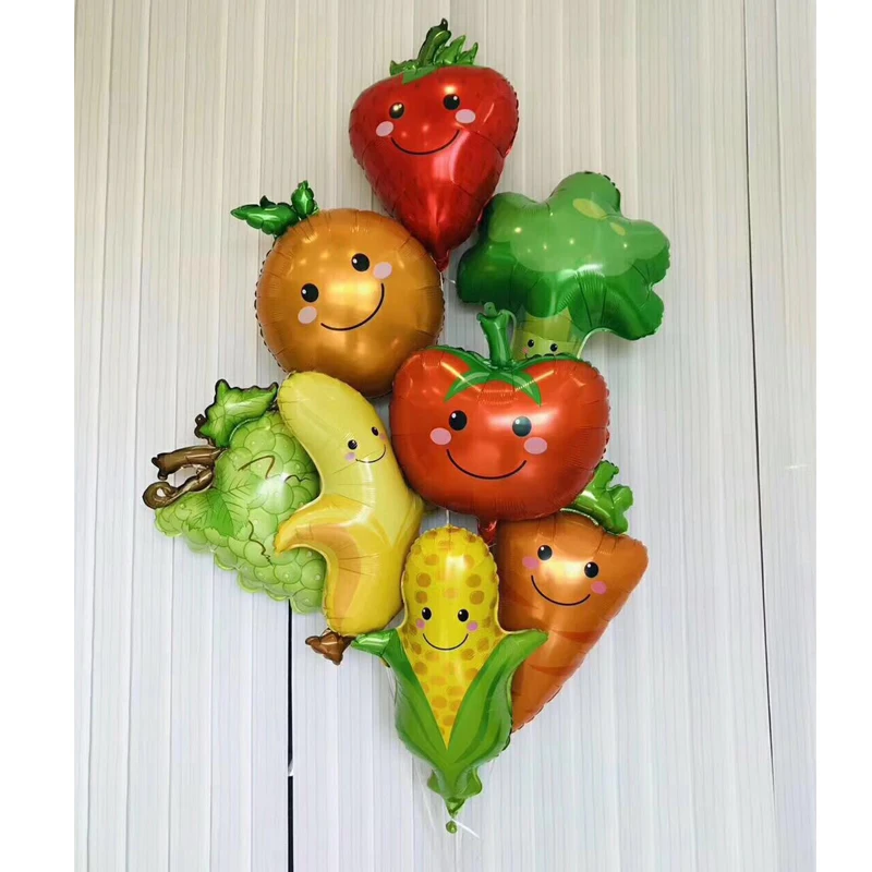 10 шт. милые фрукты овощи Кукуруза морковка фольга стандартная летняя детская