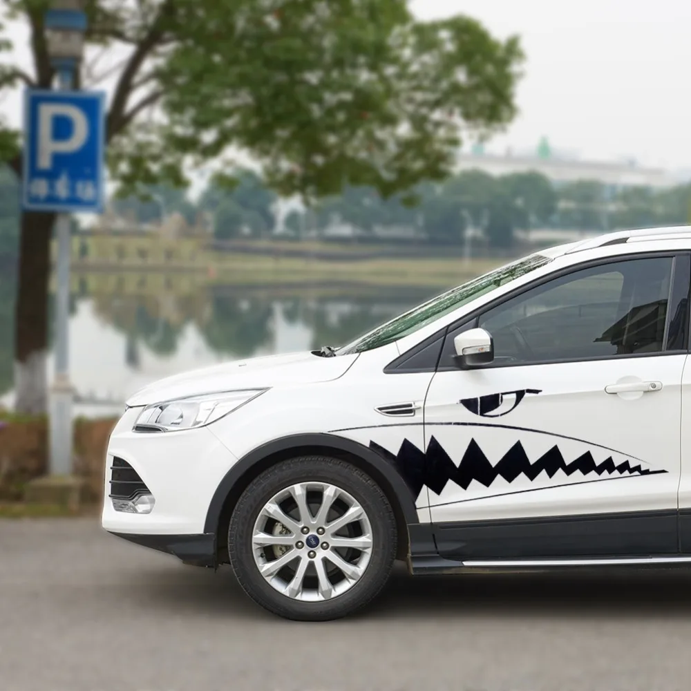 2 шт. виниловые водонепроницаемые наклейки на автомобиль сделай сам с зубами