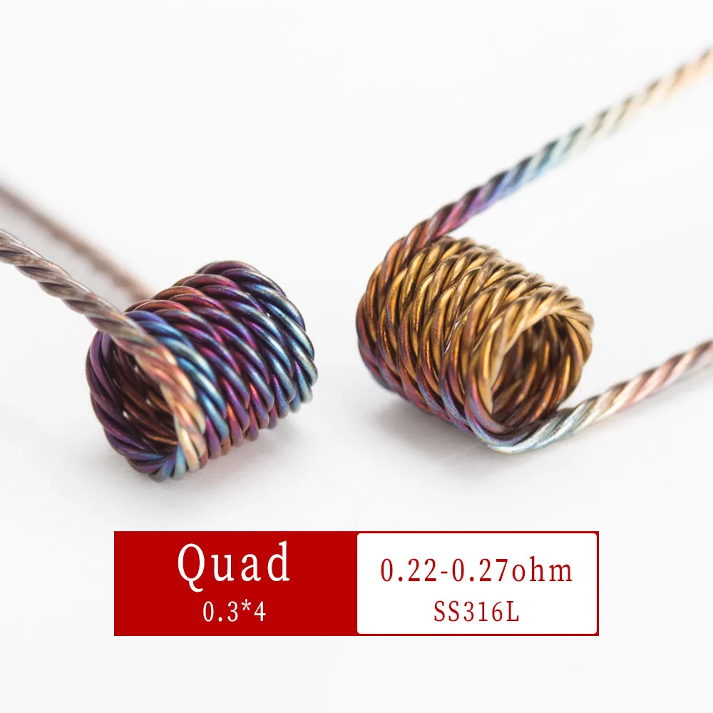 Радужный нагревательный провод Coil Father Fused Clapton Dragon Skin скрученный четырехъядерный