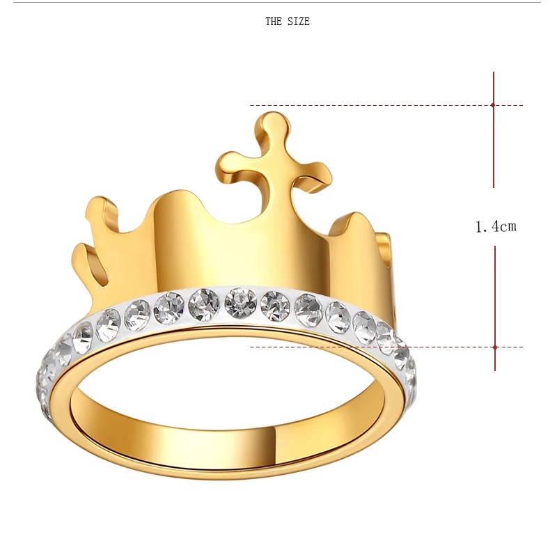 Woiwoi кольца из нержавеющей стали золотого цвета Anillo США Европейский стиль модная