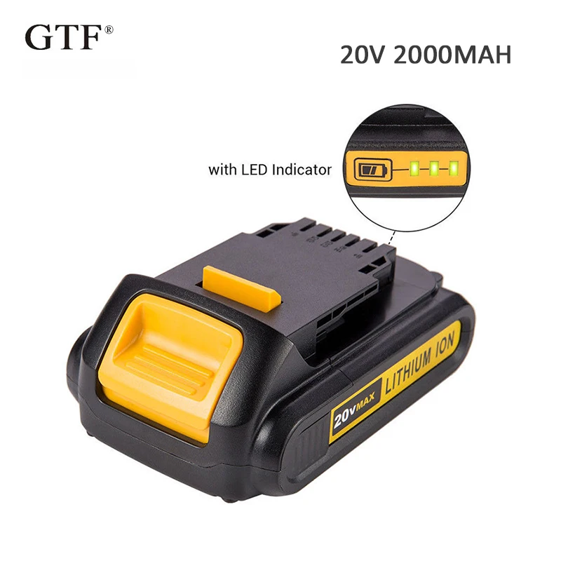 Литий-ионная аккумуляторная батарея для Dewalt 20 в 2000 мАч 2 А сменная