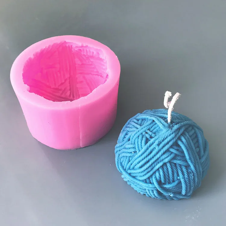 DIY ароматическая свеча плесень шерсть мяч Формовочная силиконовая формочка для леденцов Рождественская свеча силиконовые формы
