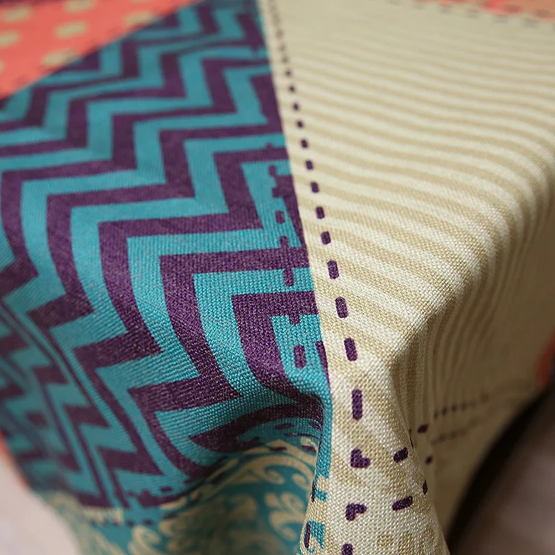 Геометрическая полосатая хлопковая льняная скатерть простая пасторальная