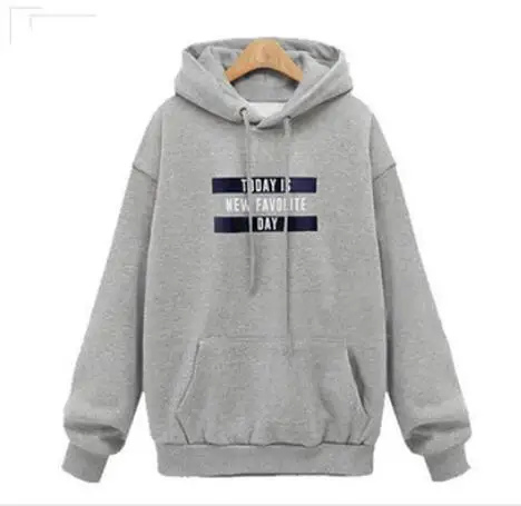 grey hoodies Харадзюку Каваи Xxl Свитшот Спортивная Кофта Желтый Лозунг Корейский Оверсайз Худи Текст Женщина Буква Принт Лоскутный Женщина Кофта С Капюшоном Карман Кенгуру Длинная Линия Толстовка Капюшон Шнурок Повседневный - Цвет: grey hoodies