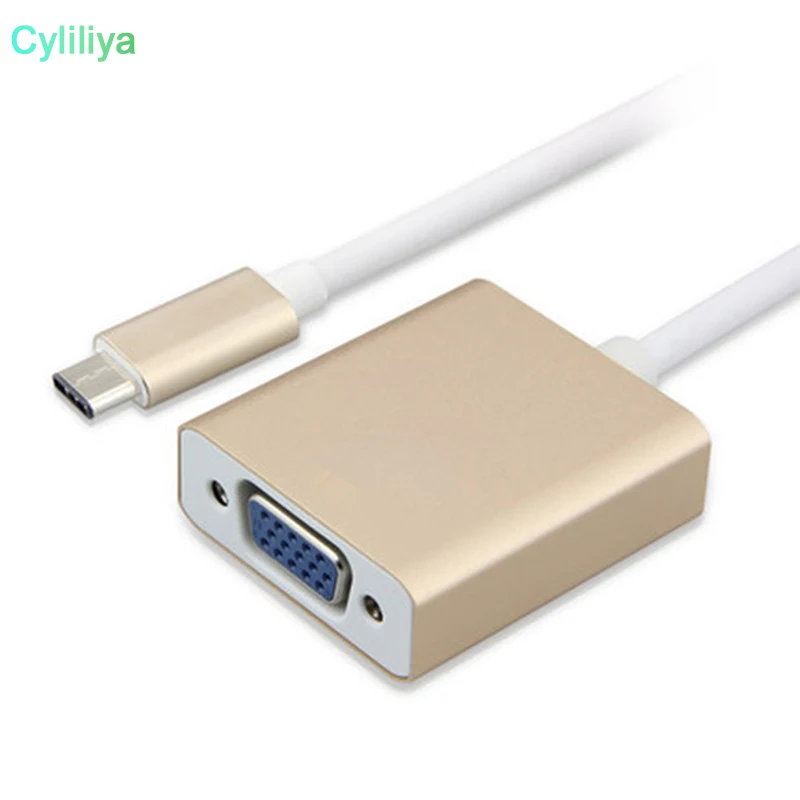 30 шт. USB 3 1 TYPE C к VGA 1080P HDTV адаптер для нового Macbook air 12 "Google Chromebook Pixel|Кабели VGA| |