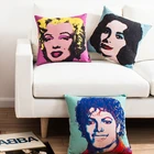 Наволочка Элизабет Тейлор, Мэрилин Монро, Майкл Джексон, наволочка для дивана, льняная наволочка, подушка с портретном