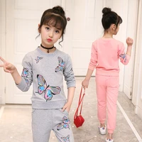 new girls clothes sets spring autumn girls tracksuit printed coatpants 2pcs set children clothing sports suit 4 6 8 10 12 years