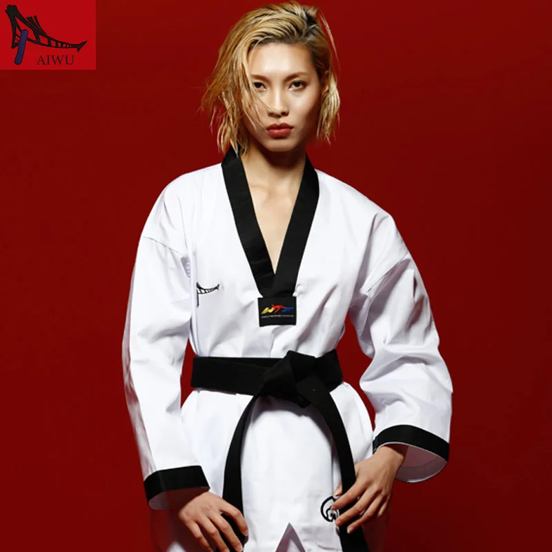 Боевые искусства TKD Tae Kwon Do Корея с V образным вырезом взрослая форма для тхэквондо