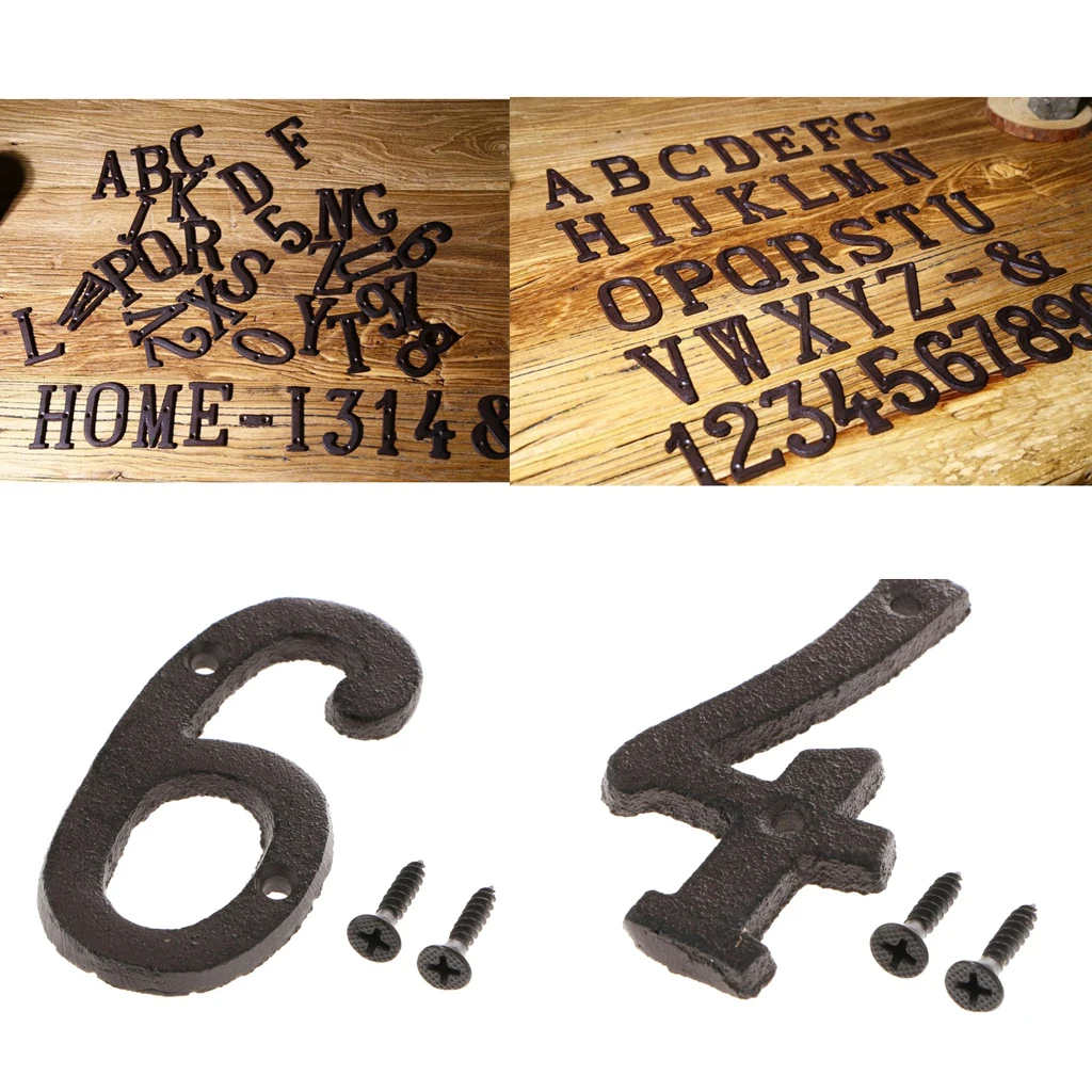 Чугунный металлический дверной знак с цифрами 2 шт. табличка для дома сада имя