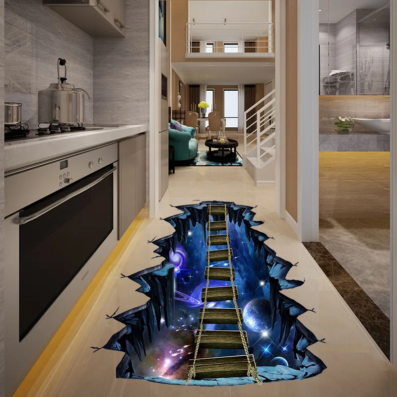 Креативная 3D кирпичная стена Вселенная Космос галактика пол наклейка на стену детские комнаты потолок крыша украшение дома художественная Фреска DIY обои