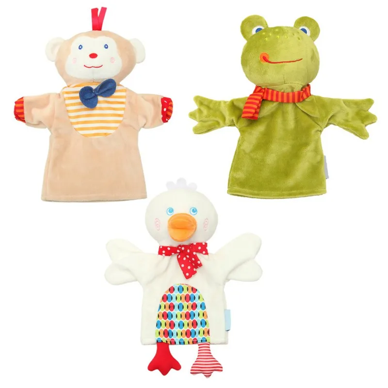 Ручной кукольный обезьяна утка помощник милый хороший детский сад ToysBaby Finger история кукла животных игрушечные лошадки лягушка дети