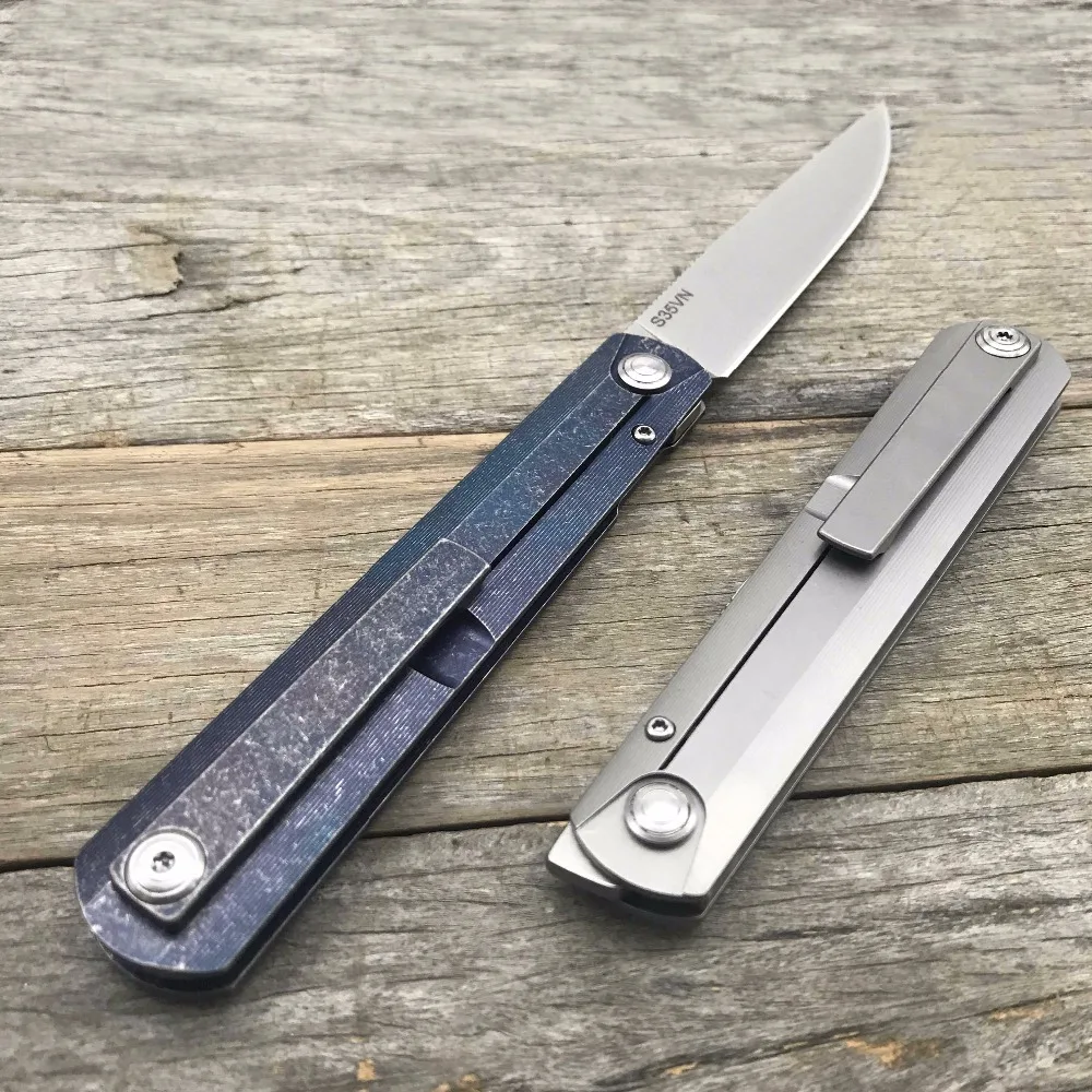Складной нож из титана и зебры LDT S35VN лезвие титановая ручка ножи для выживания