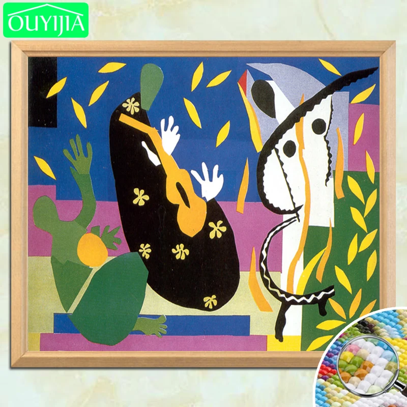 Картина с изображением известного художника Матисса печаль короля 5D алмазная