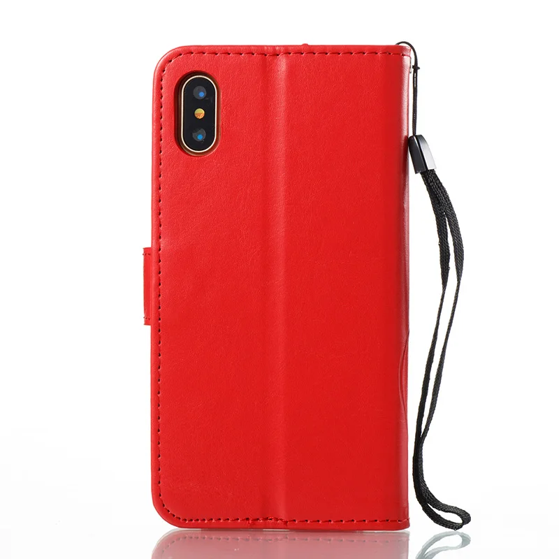 Easterm красного цвета кожаный флип-кейс для Apple iphone 6/6s/6s plus/iphone 7/7 plus/iphone 8/8 plus/iphone X Plus чехол с откидной крышкой