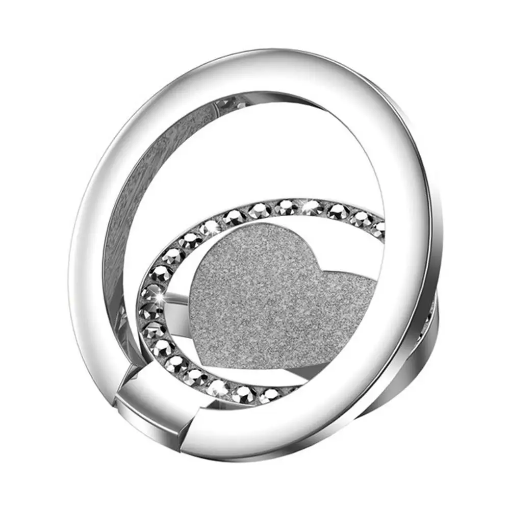 Silver Кольцо на палец, подставка, держатель для iPhone, samsung, Xiaomi, универсальный смартфон, мобильный телефон, Алмазный держатель, сотовый телефон, автомобильный держатель, подставка - Цвет: Silver