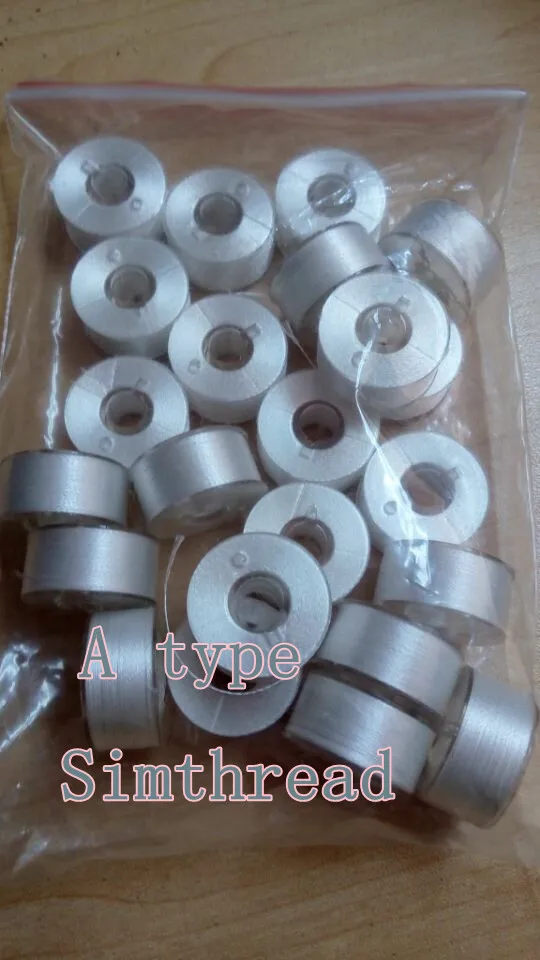 Нить для вышивки Simthread 40 brother цветная из полиэстера с светящейся нитью и намоткой