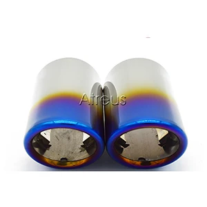 2 pieces Blue Автомобильный наконечник выхлопной трубы глушителя крышки выхлопной трубы для 2009- Skoda Octavia A5 A7 Superb Yeti 1,4 T 1,6 T l аксессуары - Цвет: 2 pieces Blue
