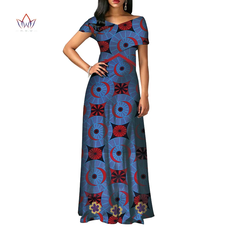 fashion African Dresses for Women Dashiki short sleeve Africa clothing Plus Size Patchwork Party Dresses for Women WY3924