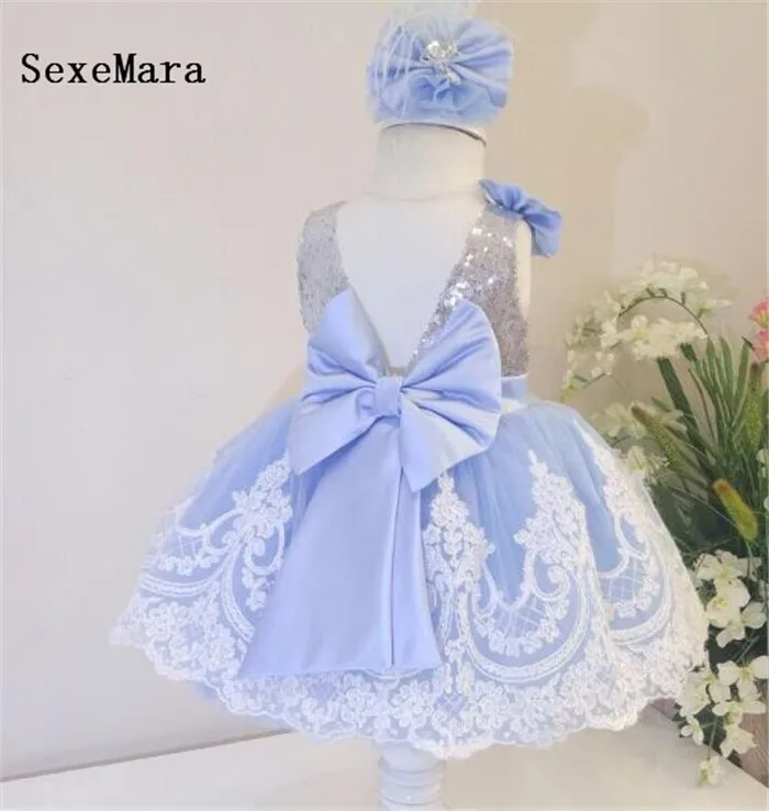 New Cute Baby Girls First Birthday Dress Christmas Party Gown with Bow | Детская одежда и обувь