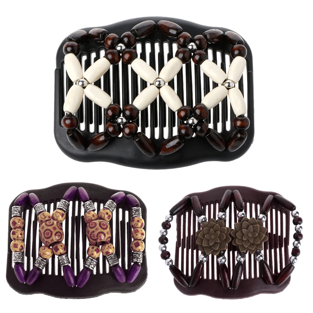 Easy Magic Wood Beads двойная заколка для волос эластичная женская аксессуары