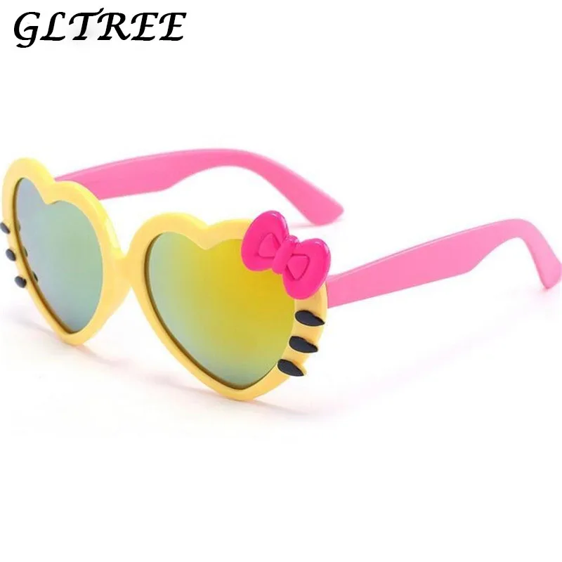

GLTREE 2019 Brand Heart-shaped Cat's Face Children's Sunglasses Men's and Baby's Glasses Fashion UV400 High Quality Eyewear G117