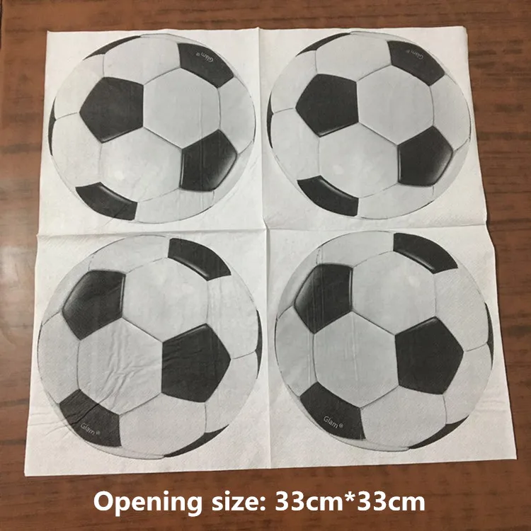 20 шт. белые и черные футбольные салфетки с принтом | Дом сад