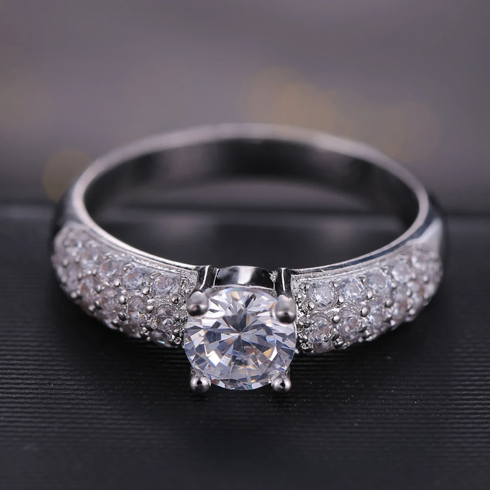 

Solitaire Ring White Gold Filled Solitaire Womens Ring Size 7