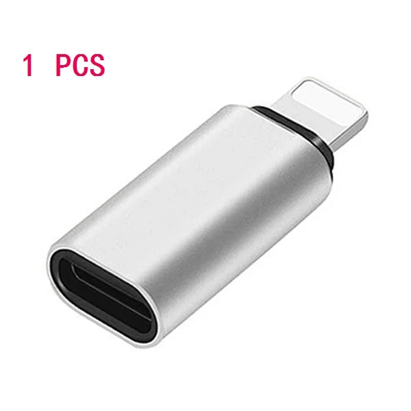 1PCS Silver ACCEZZ 8-контактный Тип C женский кабель адаптер для iPhone XR XS MAX 8 7 6 освещение type-c Зарядка синхронизации данных зарядное устройство OTG разъем - Цвет: 1PCS Silver