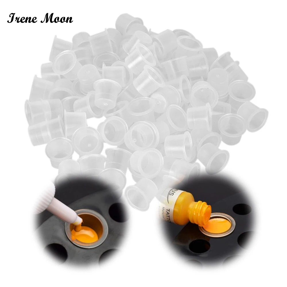 100 шт. Пластик чернила татуировки Кубки Постоянный макияж бровей Макияж Пигмент