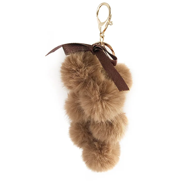 Woolly Ball Key Button Rex Rabbit Furry Hanging Lady Handbag Pendant | Багаж и сумки