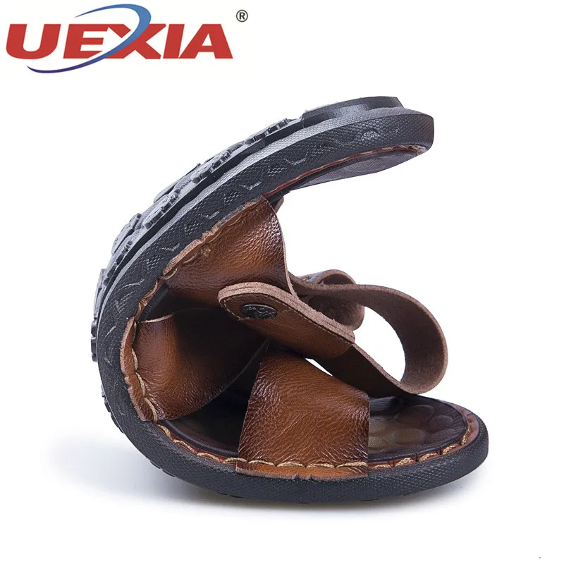 UEXIA 2018 Новые Летние кожаные босоножки брендовые качественные дешевые пляжные Для