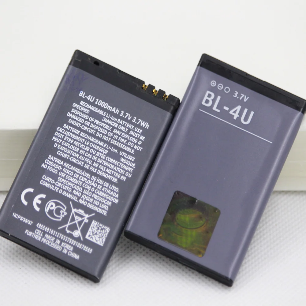 Новейшая модель; 1000 мА/ч, BL-4U Батарея для Nokia E66 3120C 6212C 8900 6600S E75 5730XM 5330XM 8800SA 8800CA Батарея Замена