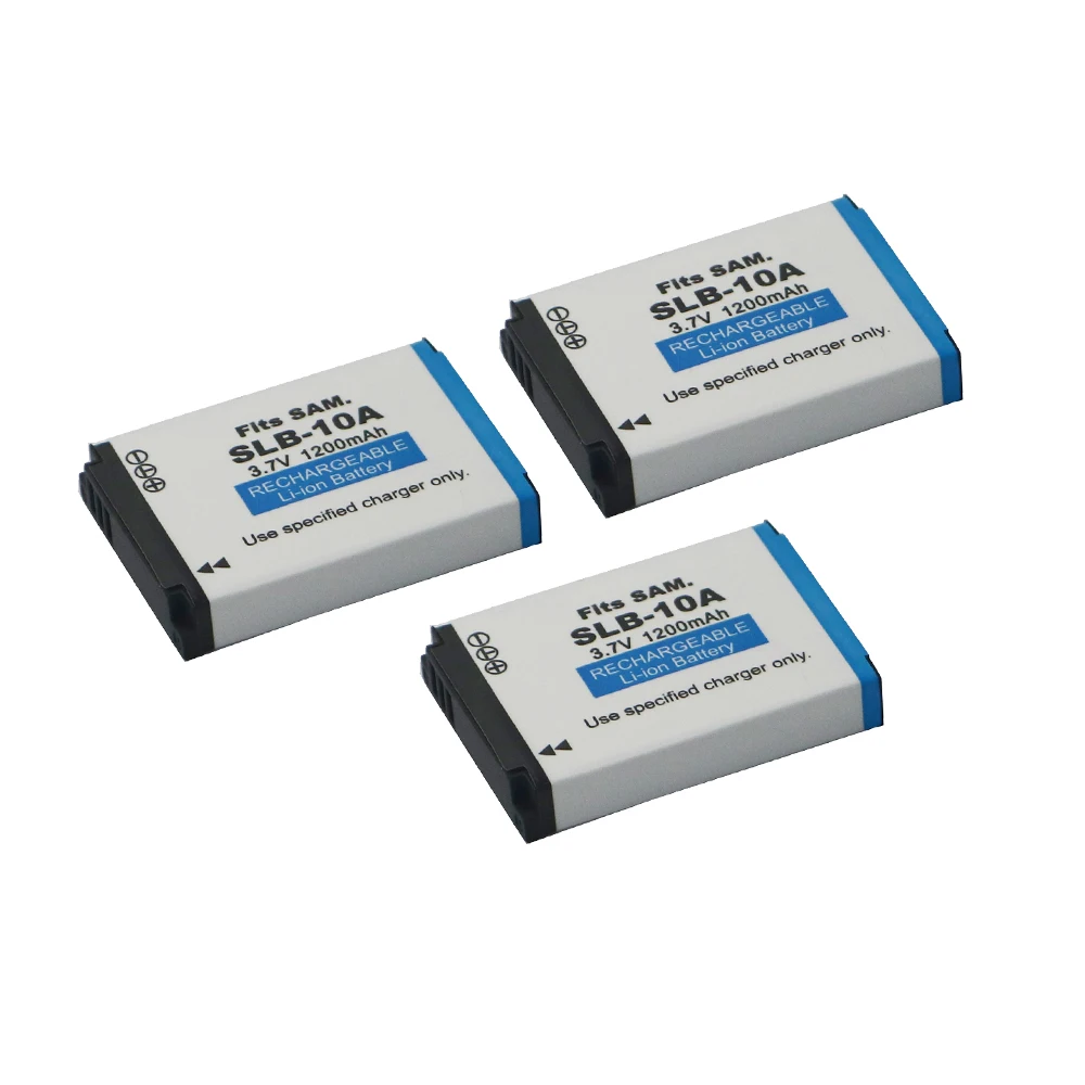 3 шт. SLB 10A Сменный аккумулятор для Samsung SL102 SL202 SL420 SL620 SL820 HZ10W HZ15W ES55 L100 L110 L200 L210