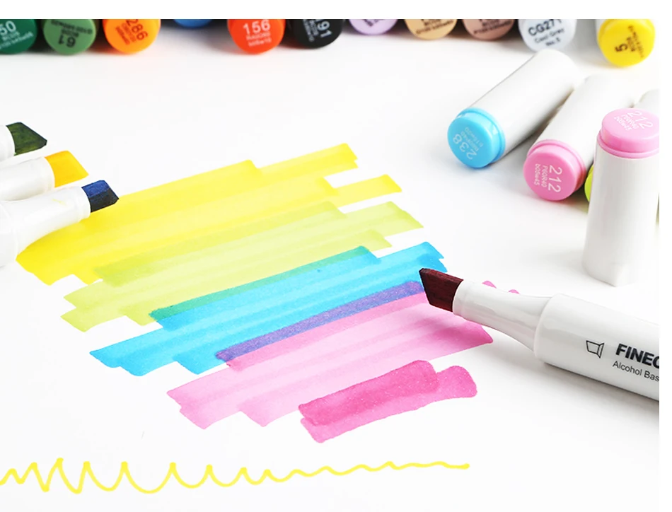 FINECOLOUR EF101 160 цветов товары для рукоделия Эскиз маркер ручка на спиртовой основе чернила двухглавый рисунок искусство Маркеры Ручка