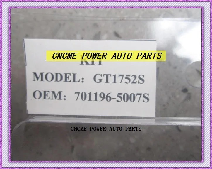 Турбо ремонтные комплекты GT1752S 701196 5007S 14411 VB301 Турбокомпрессор Для NISSAN Y61 Patrol RD28TI