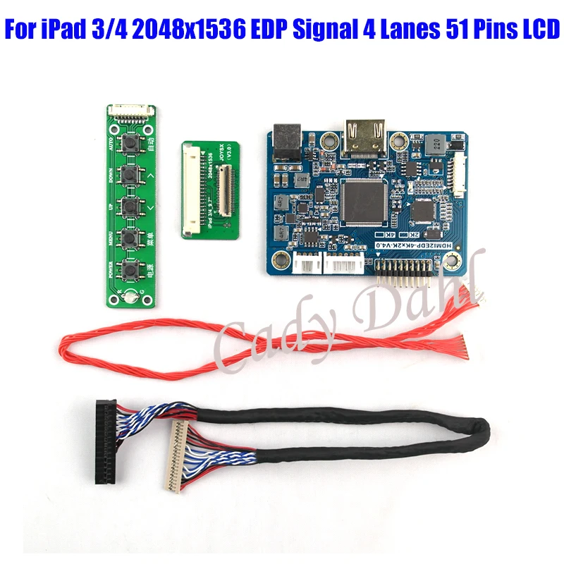 120 Шт. HDMI LVDS Плате Контроллера для iPad 3 4 9.7 'LP097QX1 SPA1 SPAV 2048x1536 EDP Сигнала Полос 51
