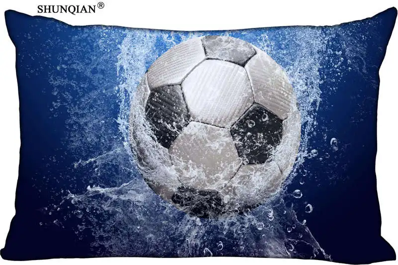 

Высококачественная мягкая наволочка в виде футбольного мяча на заказ, 45x35 см (с одной стороны), прямоугольная наволочка с принтом на молнии
