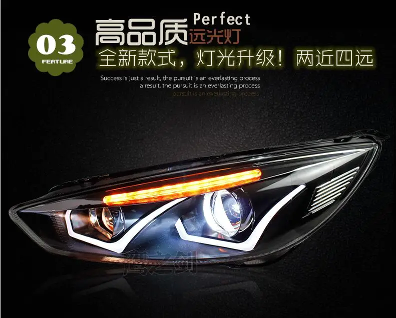Hireno фары для- Ford Focus фар автомобиля сборки светодиодный DRL ангел объектив двойной луч ксеноновые 2 шт
