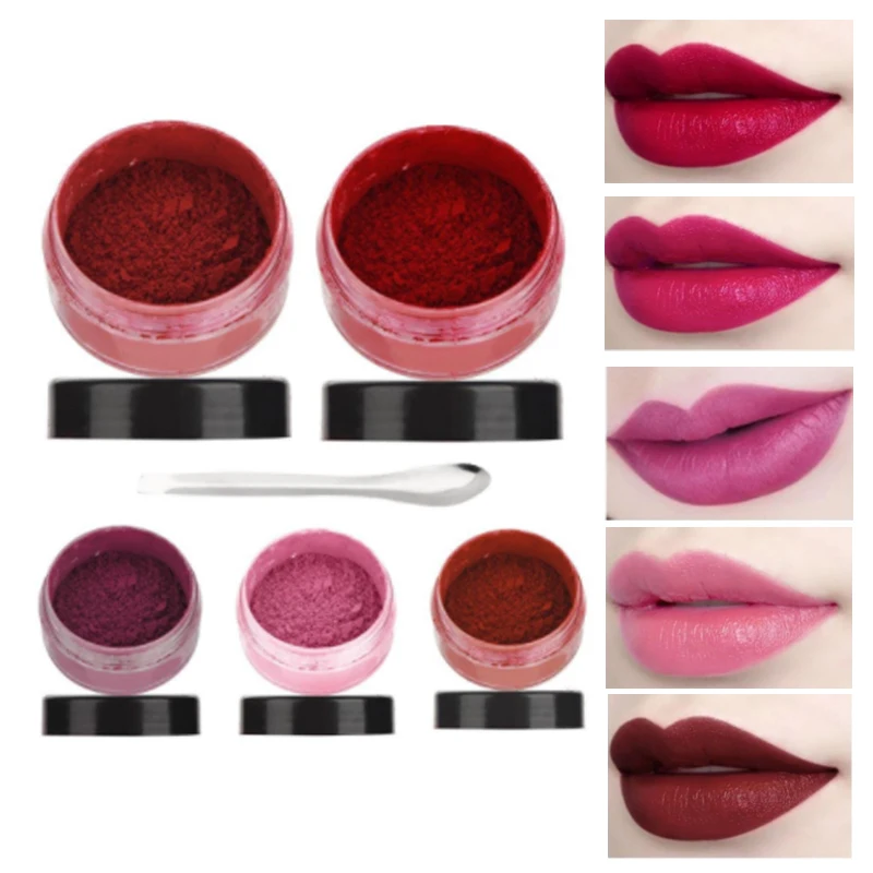5 видов цветов макияж Профессиональная губная помада окраска порошок бальзам для