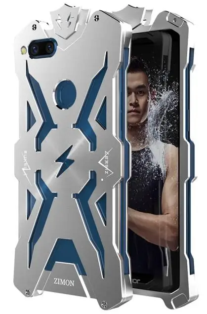 Серебристый Для huawei Honor Nova 2 Honor 9 Lite чехол Zimon Armor металлический мощный противоударный алюминиевый чехол - Цвет: Серебристый