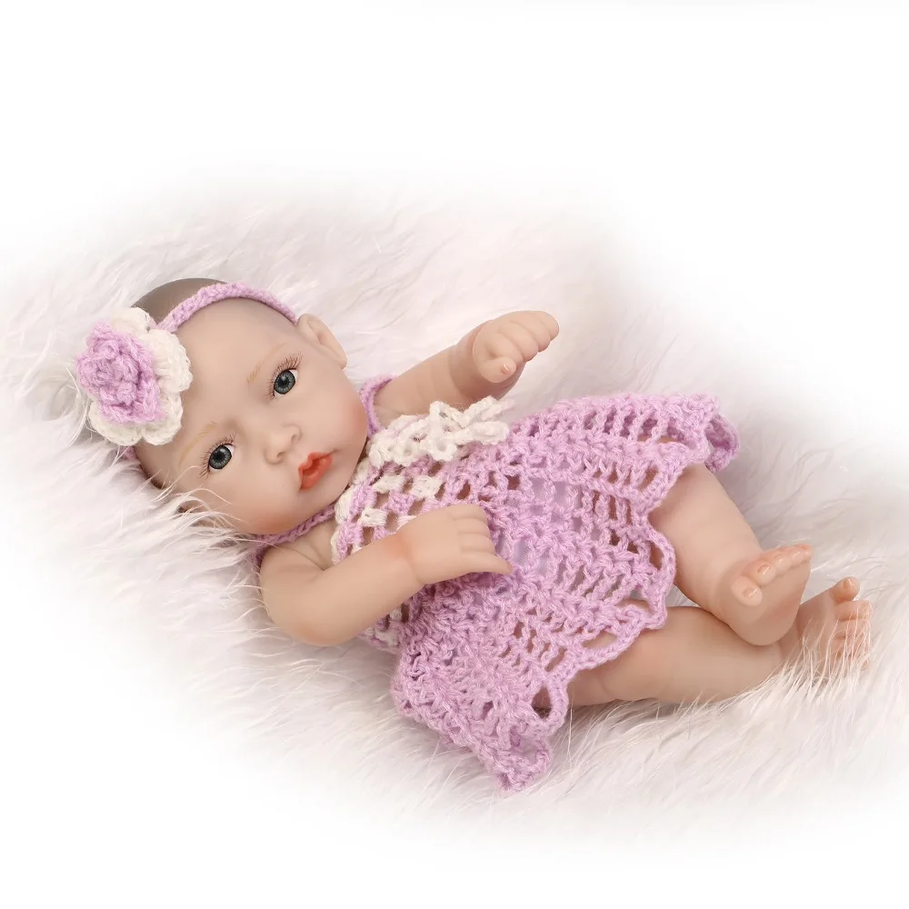 Милая маленькая мягкая силиконовая виниловая Кукла реборн для новорожденных