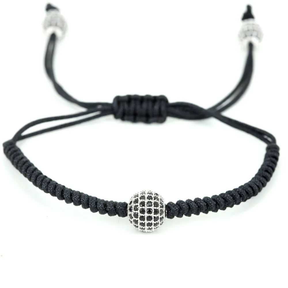 Брендовые новые модные браслеты 10 мм микро проложить черный CZ бисер ручной