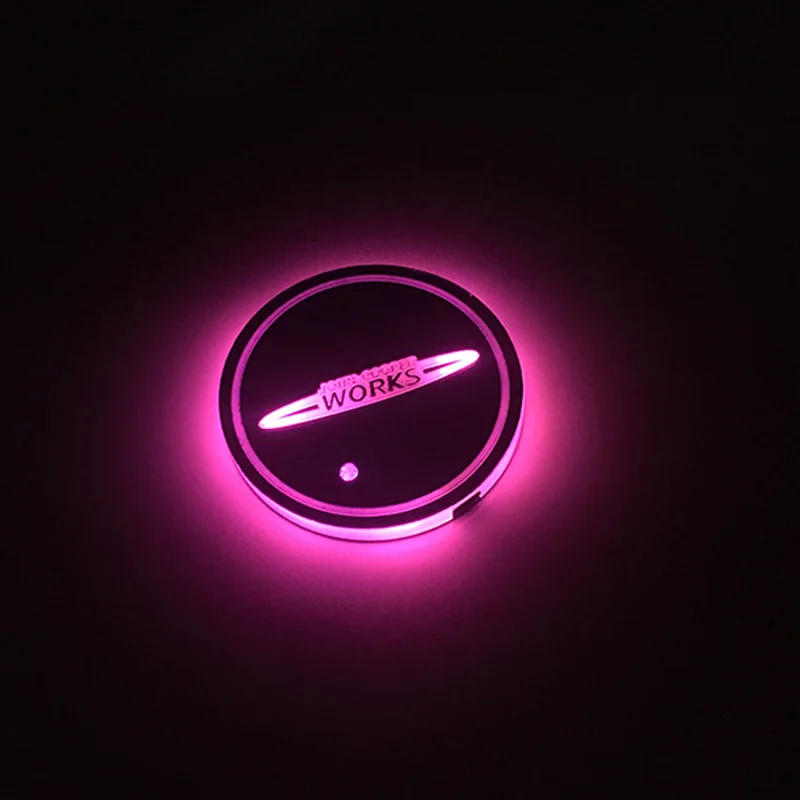 Pink Светодиодный подстаканник, светильник, датчик, JWC, подстаканник для бутылок, напитков, подстаканник для Mini Cooper JCW F54 F56 Countryman R60 R61 R56 R55 R60 R61 - Название цвета: Pink